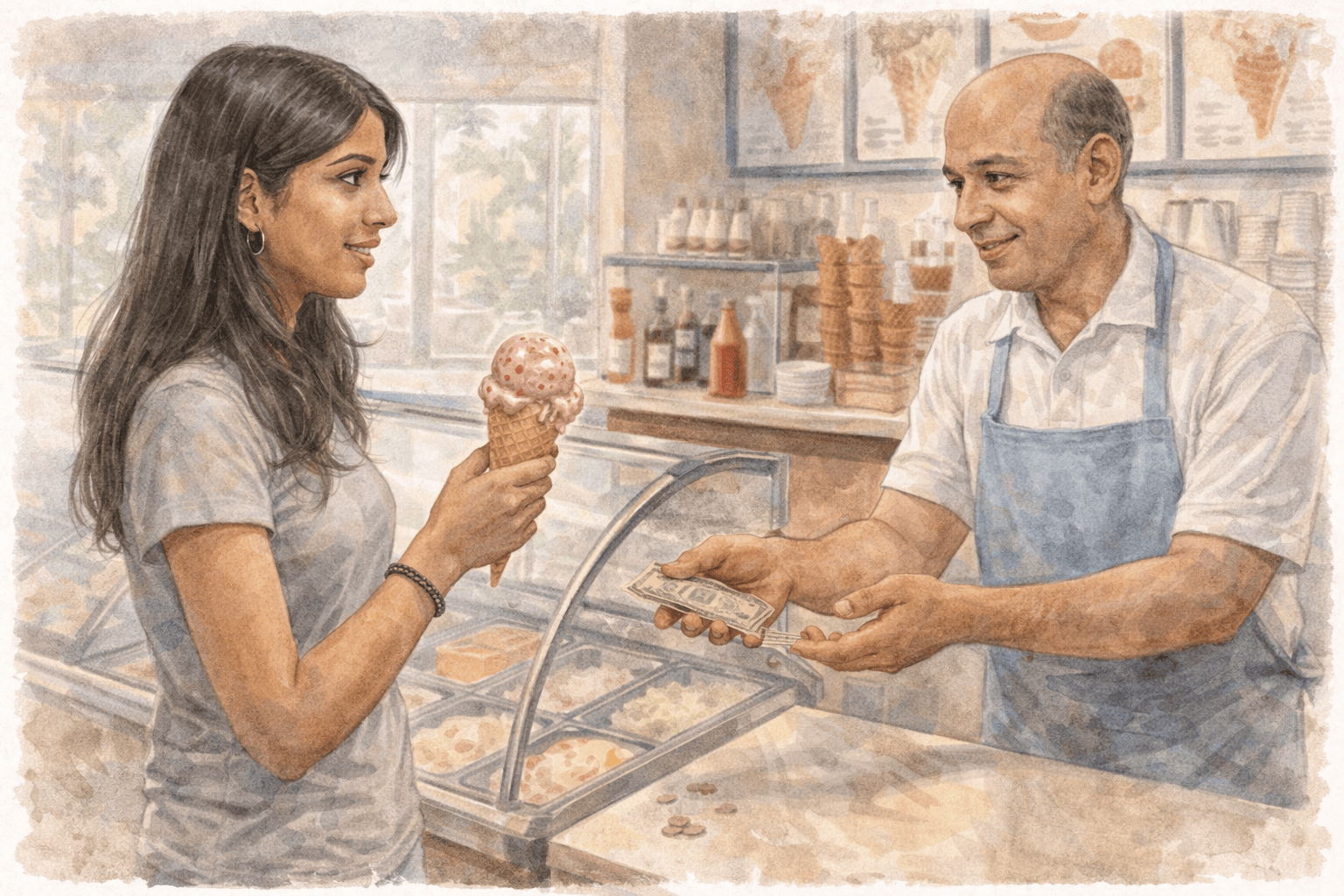 Kindness at the Ice Cream Parlour - Story about kindness

