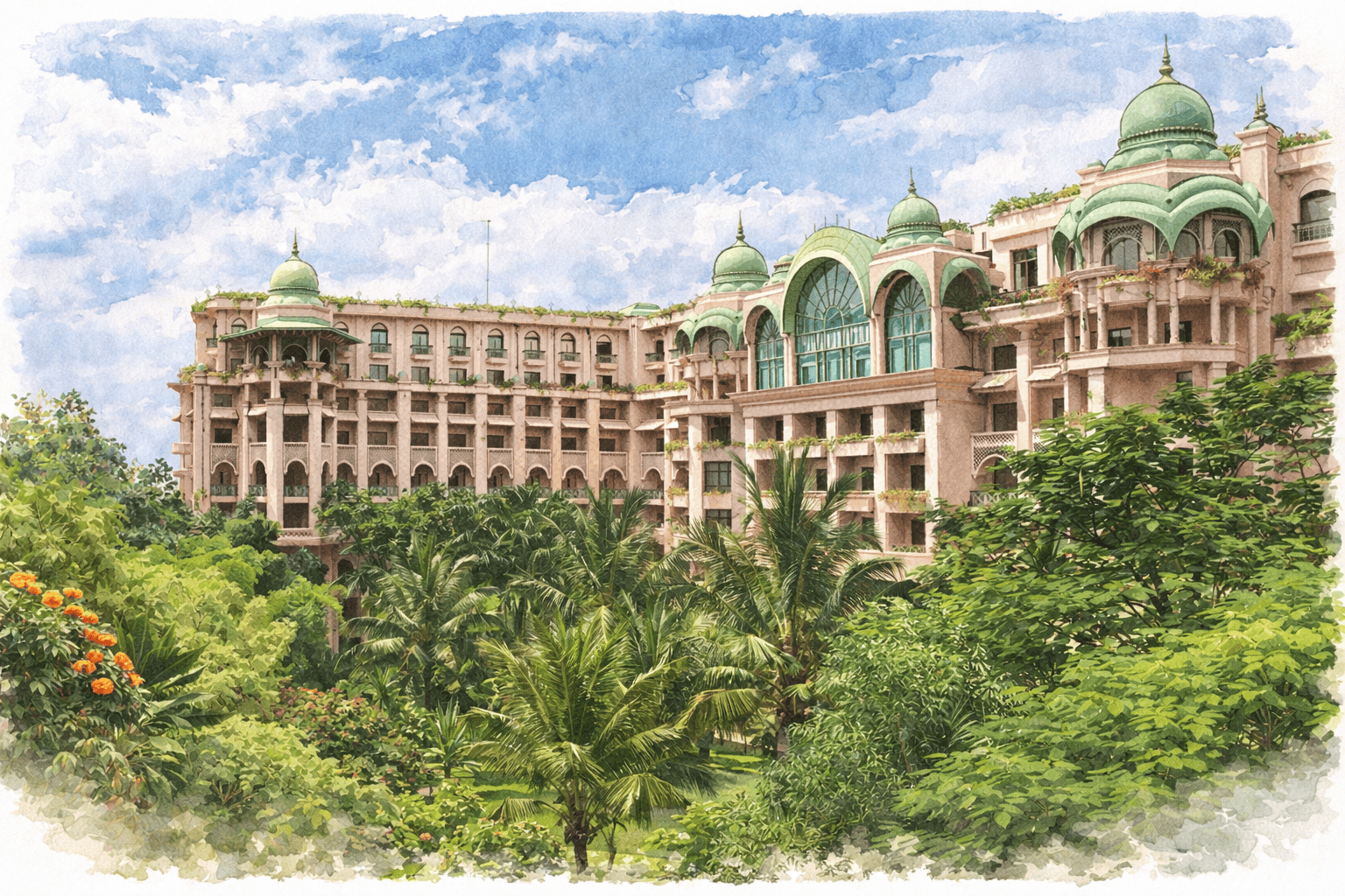 Exterior View of the Leela Palace Hotel, Bangalore Bengaluru