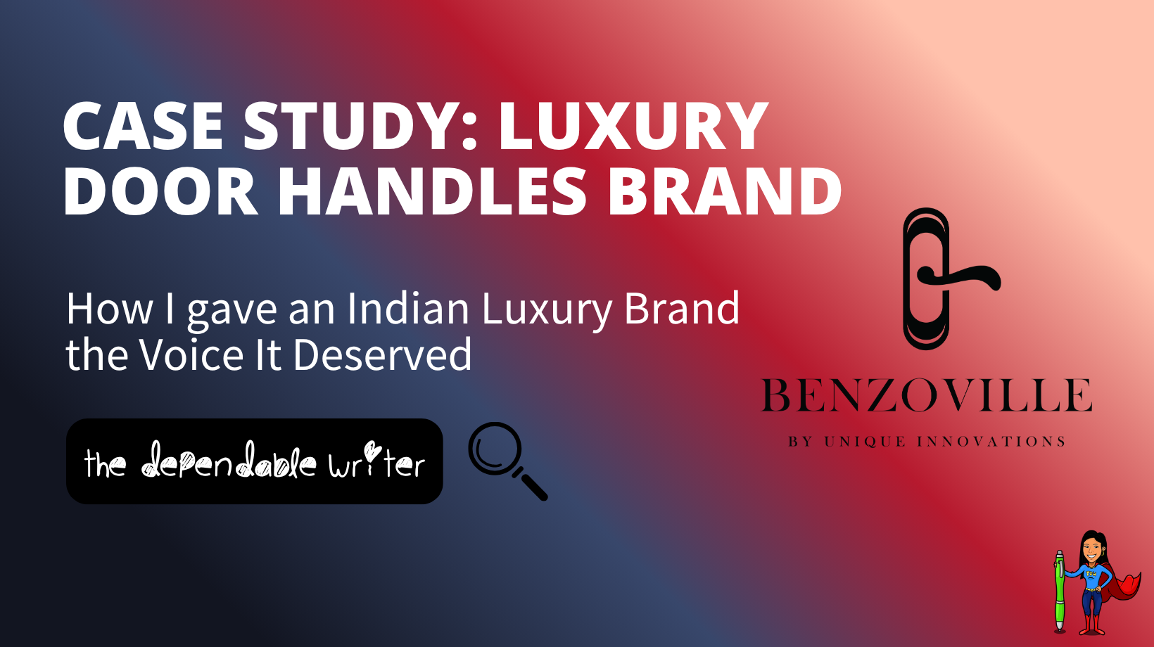 Experienced Indian freelance copywriter working on a laptop near Kerala backwaters with text overlay: 20 Years. 30 Industries. One Copywriter Who Delivers.