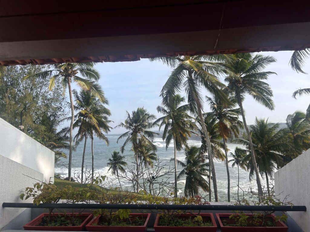 VIew from the attached balcony at The Leela Kovalam